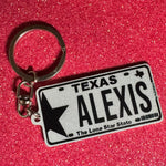 Texas License Plate Custom Keychain