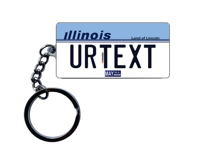 Illinois License Plate Custom Keychain