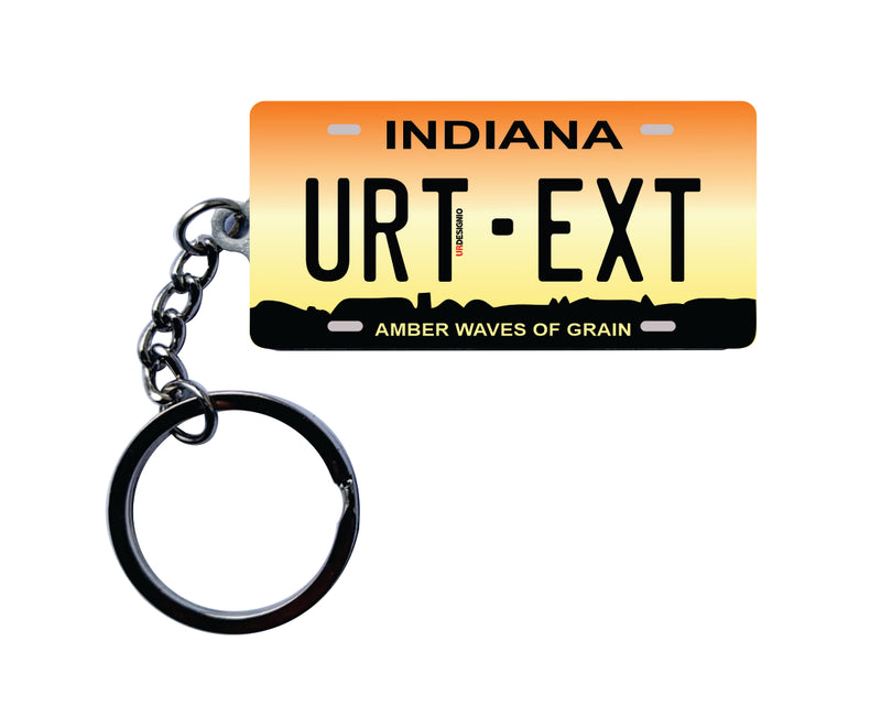 Indiana License Plate Custom Keychain