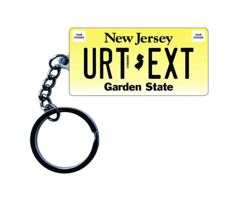 New Jersey License Plate Custom Keychain