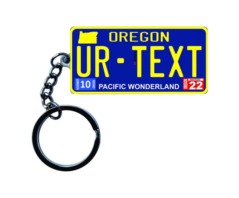 Oregon License Plate Custom Keychain