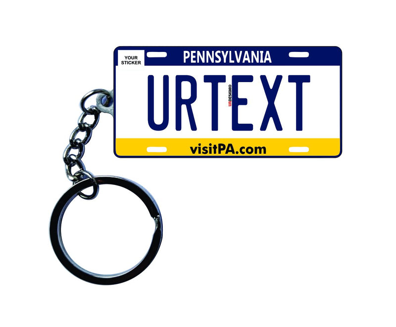 Pennsylvania License Plate Custom Keychain