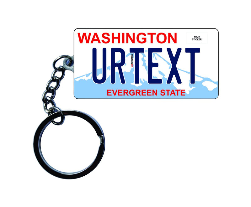 Washington License Plate Custom Keychain