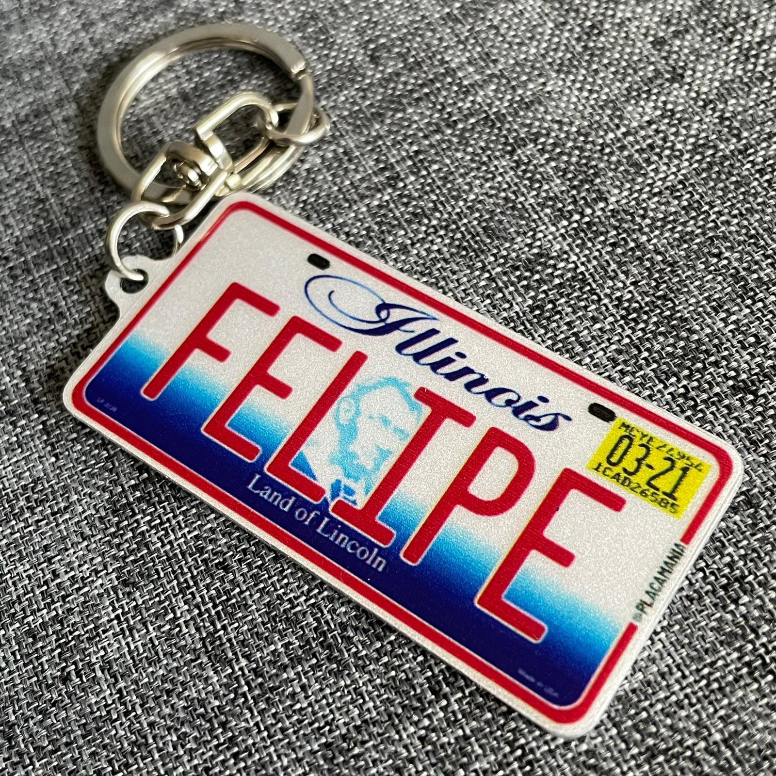 illinois Lincoln License Plate Keychain