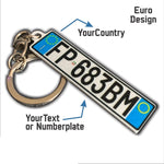 France Euro Plate Keychain