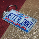 North Carolina License Plate Custom Keychain